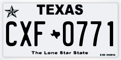 TX license plate CXF0771