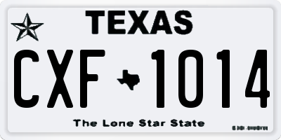 TX license plate CXF1014