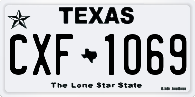TX license plate CXF1069