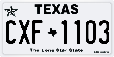 TX license plate CXF1103