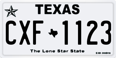 TX license plate CXF1123