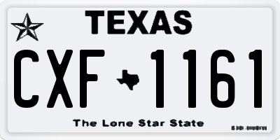 TX license plate CXF1161