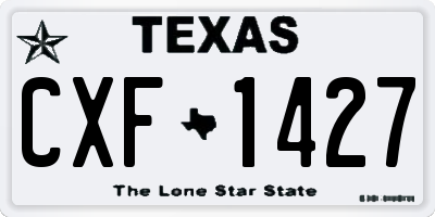 TX license plate CXF1427