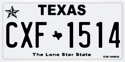 TX license plate CXF1514