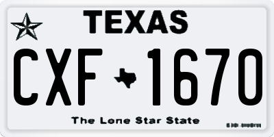 TX license plate CXF1670