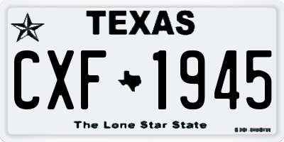 TX license plate CXF1945