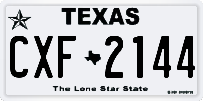 TX license plate CXF2144