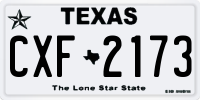 TX license plate CXF2173