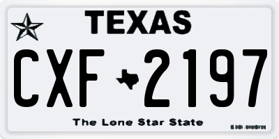 TX license plate CXF2197