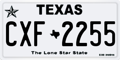 TX license plate CXF2255
