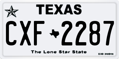 TX license plate CXF2287