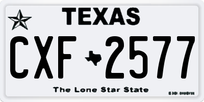 TX license plate CXF2577