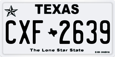 TX license plate CXF2639