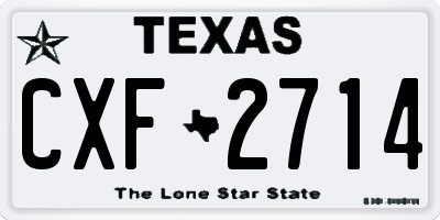TX license plate CXF2714