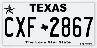 TX license plate CXF2867