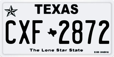 TX license plate CXF2872