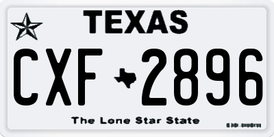 TX license plate CXF2896