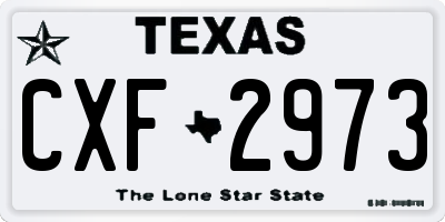 TX license plate CXF2973