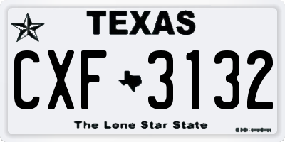 TX license plate CXF3132