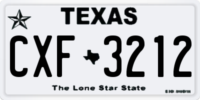 TX license plate CXF3212