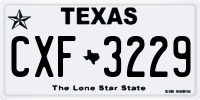 TX license plate CXF3229