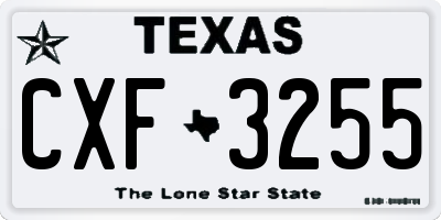 TX license plate CXF3255