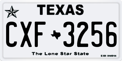 TX license plate CXF3256
