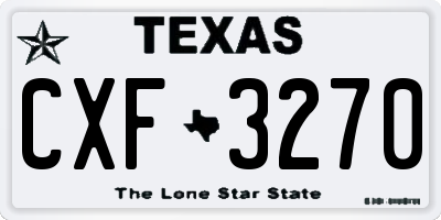 TX license plate CXF3270