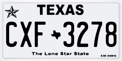 TX license plate CXF3278