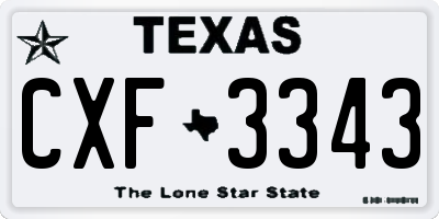 TX license plate CXF3343