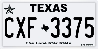 TX license plate CXF3375