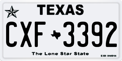 TX license plate CXF3392