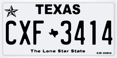 TX license plate CXF3414