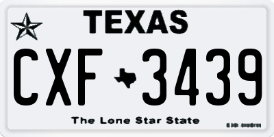 TX license plate CXF3439
