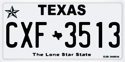 TX license plate CXF3513