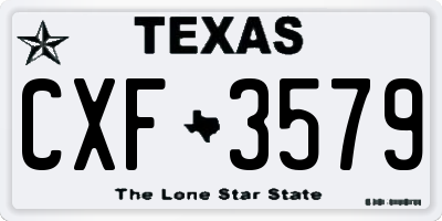 TX license plate CXF3579