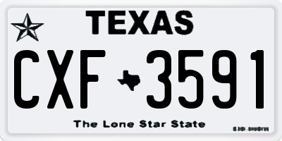 TX license plate CXF3591