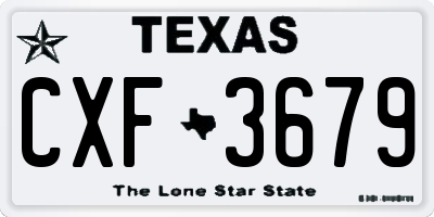 TX license plate CXF3679