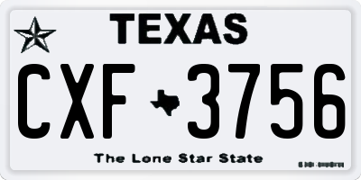 TX license plate CXF3756
