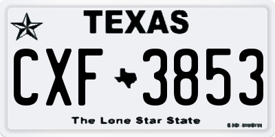 TX license plate CXF3853
