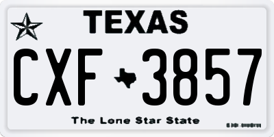 TX license plate CXF3857