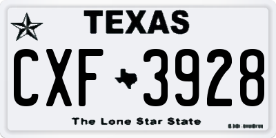 TX license plate CXF3928