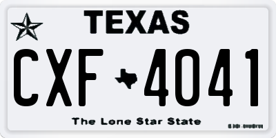 TX license plate CXF4041