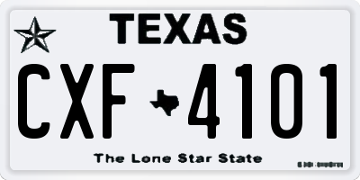 TX license plate CXF4101