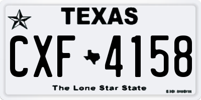 TX license plate CXF4158