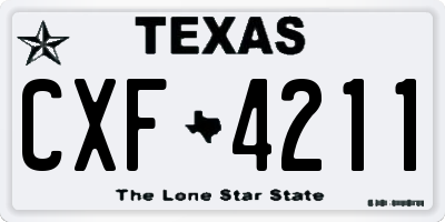 TX license plate CXF4211