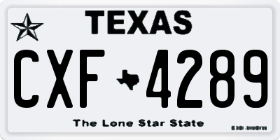TX license plate CXF4289