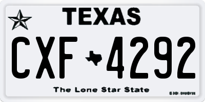 TX license plate CXF4292