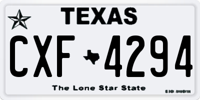 TX license plate CXF4294