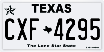 TX license plate CXF4295